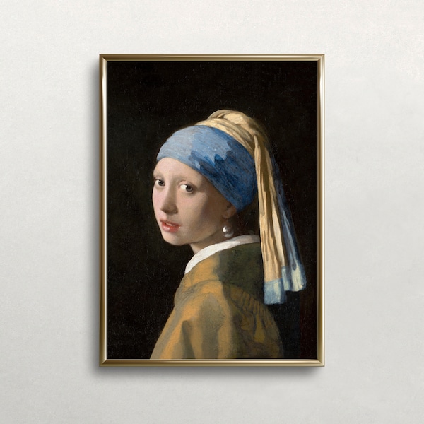 Girl with a Pearl Earring | Woman Portrait | Vintage Wall Art | Muted Neutral Decor | Vintage Print | DOWNLOAD | PRINTABLE Wall Art #293