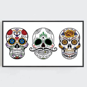 Halloween Frame TV Art, Halloween Wall Art, Sugar Skulls Decor, Mexican Wall Art, Day of the Dead Art, Digital DOWNLOAD Samsung Frame TV Art