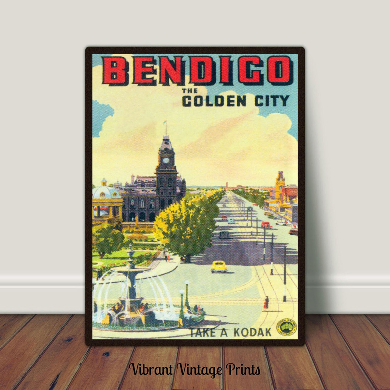 Bendigo Australia Print Bendigo Print Vintage Travel Print Etsy Australia