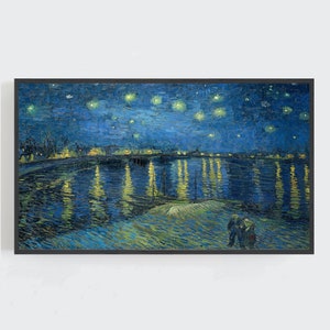 Van Gogh Samsung Frame TV Art, Starry Night Over Rhone Wall Art, Van Gogh Wall Art, Vintage Wall Art, Colorful Wall Art, Digital DOWNLOAD