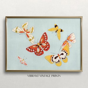 Vintage Japanese Butterfly Print: Pastel Wall Art (Digital Download)