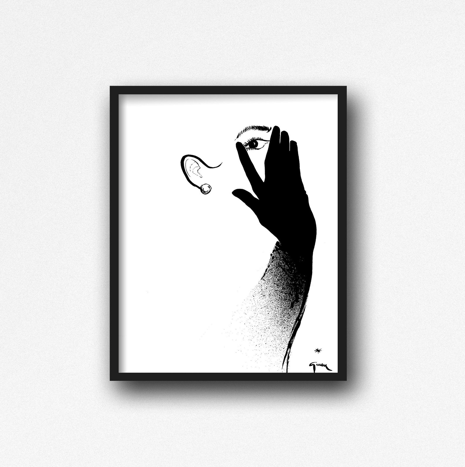 Fashion Wall Art Black and White Art Vintage Print Etsy