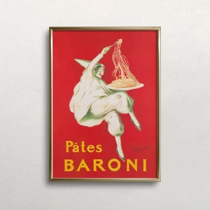 Pasteten Baroni Kunst, Vintage Poster-Kunst, Spaghetti Wandkunst, Vintage Food Kunst, Pasta Kunst, bunte Wandkunst DIGITAL DOWNLOAD DRUCKBARE Wandkunst
