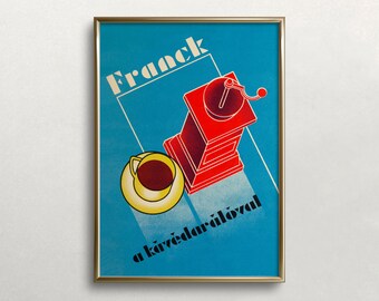 Vintage Coffee Mill Print: Retro Coffee Bar Art (Digital Download)