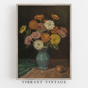 Muted Flowers Art | Vintage Wall Art | Muted Neutral Colors | Vintage Flowers Antique Wall Decor |Digital DOWNLOAD | PRINTABLE Wall Art #164