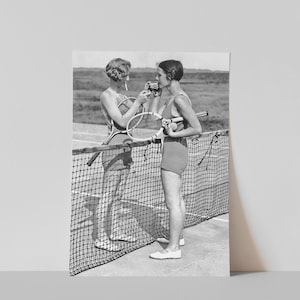 Women Tennis Players, Black and White Art, Vintage Wall Art, Cigarette Break, Women Sports Art, DIGITAL DOWNLOAD, PRINTABLE Art image 8