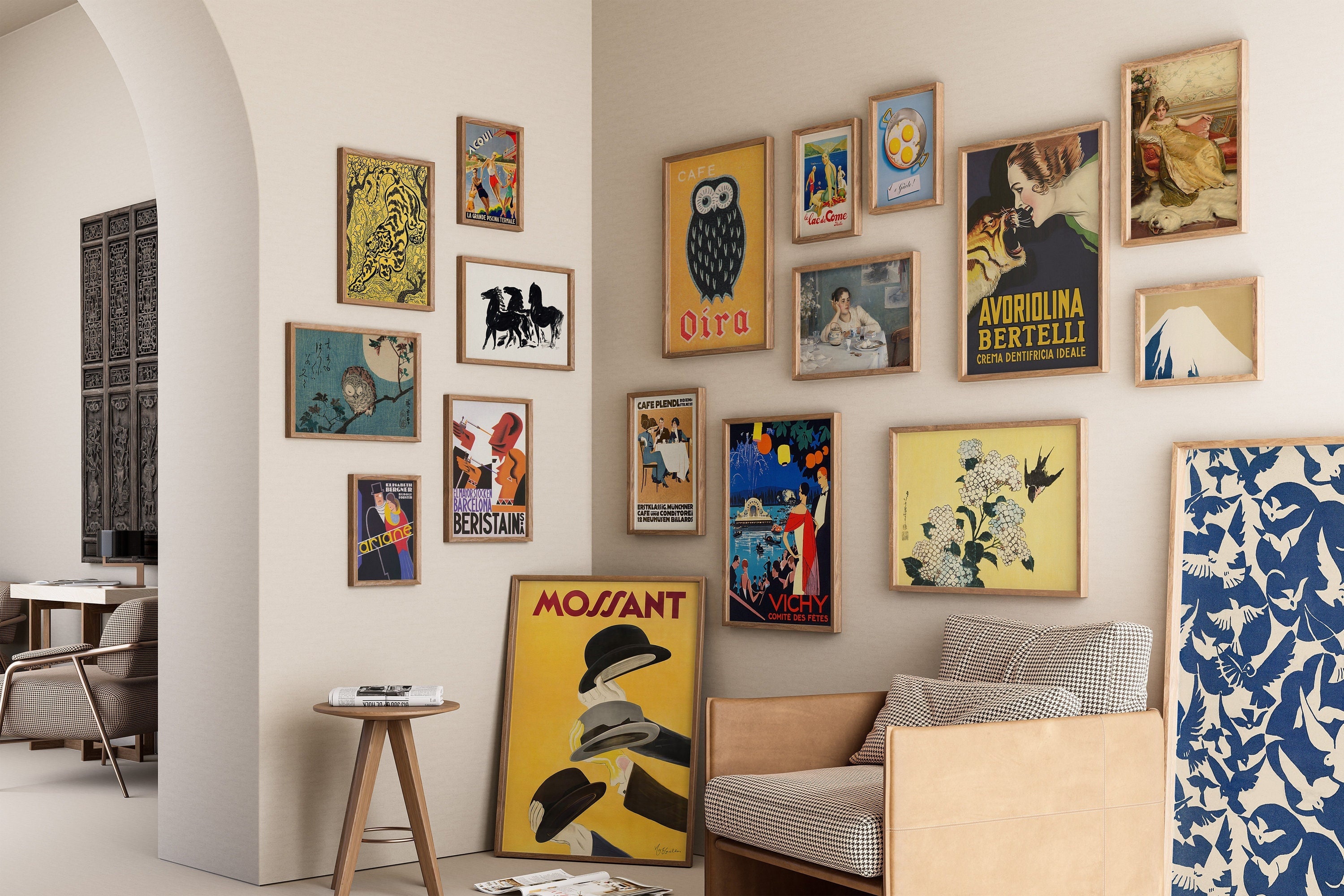 Eclectic Vintage Gallery Wall Art Set: 18 Prints (Digital Download)