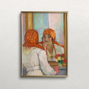 Vintage Woman with Lipstick Print: Early 1900s Portrait (Digital Download #635)