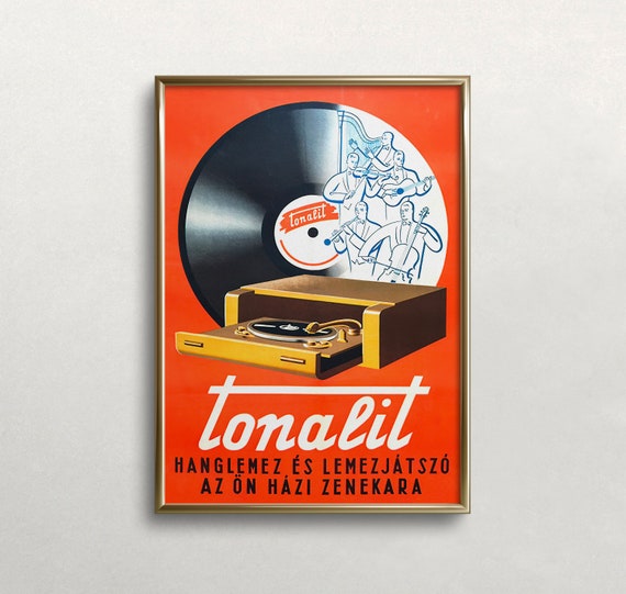 Vintage Record Player Art Print: Retro Music Poster (Digital Download)