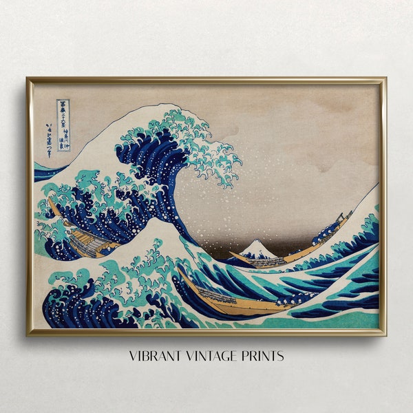 The Great Wave, Japanese Wall Art, Vintage Wall Art, Great Wave off Kanagawa, Asian Wall Art, DIGITAL DOWNLOAD, PRINTABLE Wall Art #306