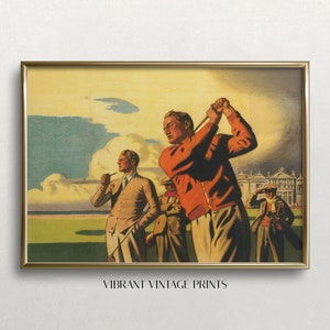Vintage Golf Poster: Scotland Travel Print (Digital Download)