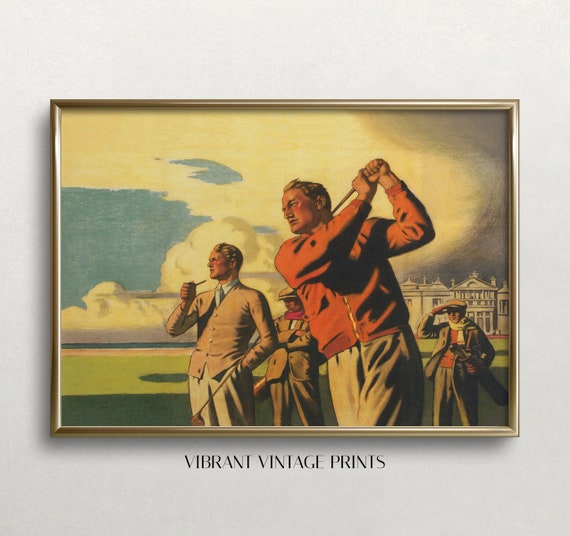 Vintage Golf Poster: Scotland Travel Print (Digital Download)