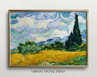 Wheatfield with Cypress | Van Gogh Wall Art | Vintage Wall Art | Colorful Art | Vibrant Wall Art  Digital DOWNLOAD | PRINTABLE Wall Art #309