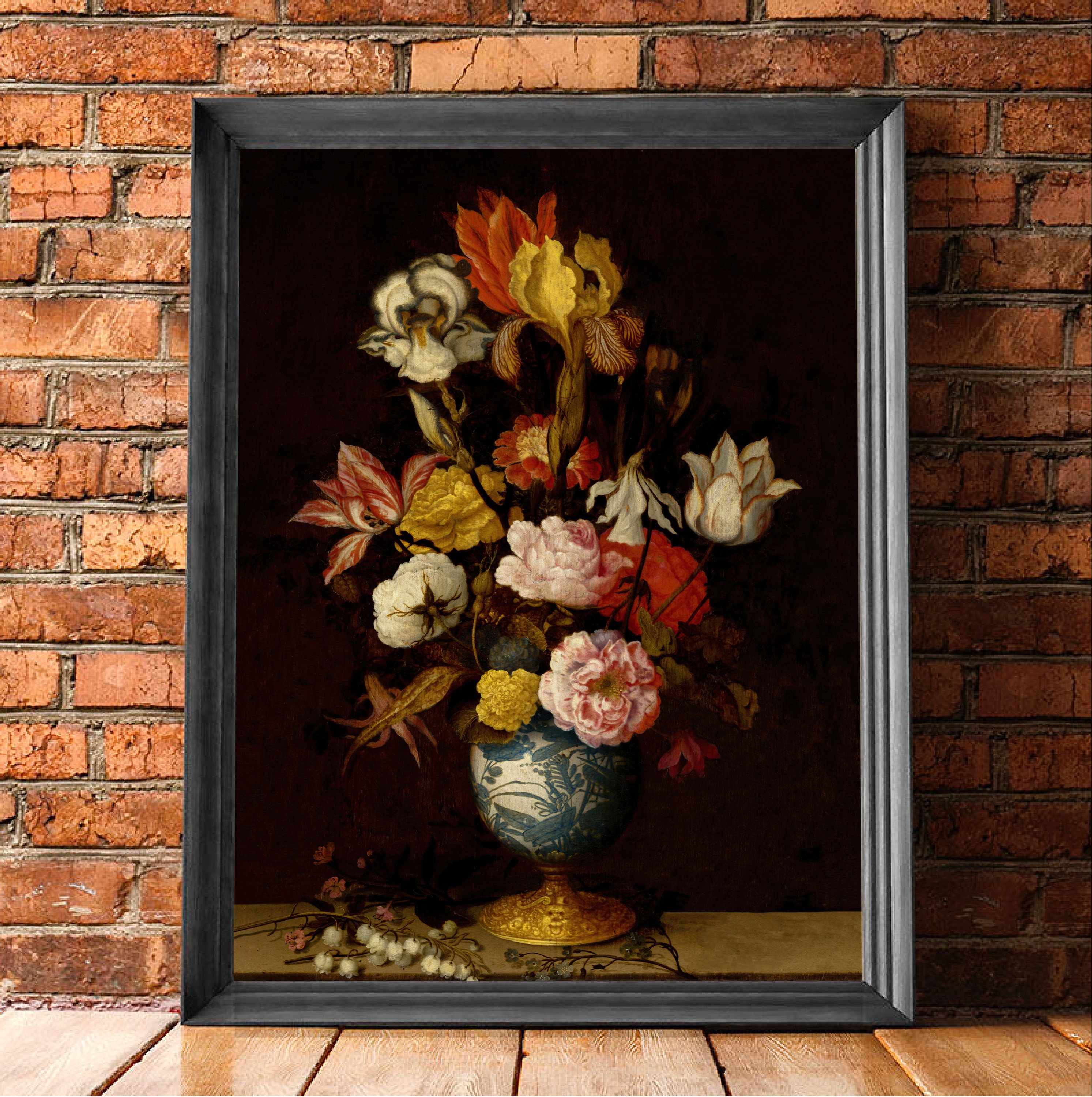 Moody Floral Art | Vintage Wall Art | Dark Academia Art | Antique Wall ...