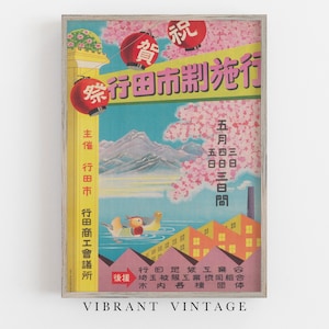 Japan Print, Japan Wandkunst, Japanische Kultur Print, Pastell Wandkunst, Kirschblüten, Vintage Kunst Bunte Wand DRUCKBARE Kunst Große Kunst
