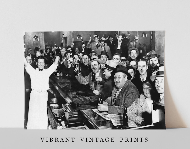 Prohibition Bar Print: Vintage Black and White Wall Art (Digital Download) image 8