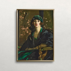 Woman Portrait | Vintage Woman Art | Moody Woman Portrait | Vintage Fashion | Antique Wall Decor| Digital DOWNLOAD | PRINTABLE Wall Art #448