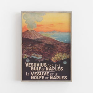 Mount Vesuvius Print, Volcano Wall Art, Vintage Wall Art, Naples Italy Print, Travel Print, DIGITAL DOWNLOAD, PRINTABLE Art, Large Wall Art