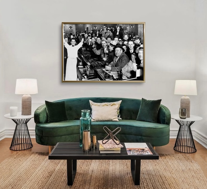 Prohibition Bar Print: Vintage Black and White Wall Art (Digital Download) image 4