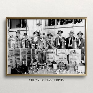 Prohibition Wall Art, Black and White Art, Agents Seize Liquor, Vintage Wall Art, Bar Cart Decor, Old Photo, DOWNLOAD, PRINTABLE Wall Art