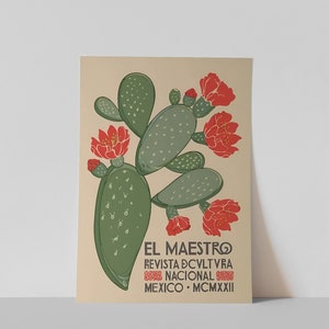 El Maestro Kaktustryck: Vintage Mexikos väggkonst (digital nedladdning) bild 8