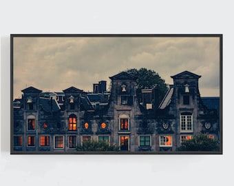 Halloween Haunted House Frame TV Art, Gothic Architecture (Digital Download)