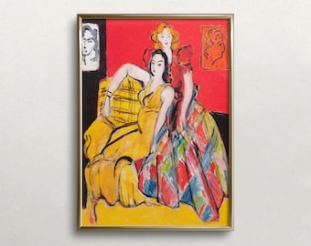 Matisse Two Women Print: Vintage Colorful Portrait (Digital Download)
