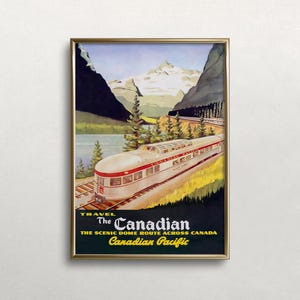ヴィンテージカナダ鉄道旅行ポスター：レトロなウォールアート（デジタルダウンロード）