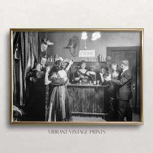 Wild West Wall Art, Black and White Art, Vintage Wall Art, Old Photo, Bar Cart Decor,Dancing At Saloon, DIGITAL DOWNLOAD, PRINTABLE Wall Art