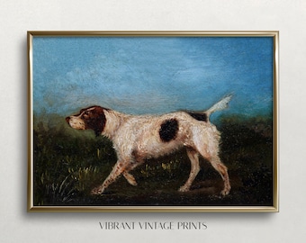 Vintage Dog Portrait Print | Dark Moody Antique Canine Art (Digital Download)