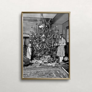 Vintage Christmas Tree Photo Print, Children, Toys (Digital Download)