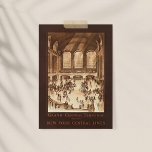 Vintagetryck av Grand Central Station: Resekonst i New York (digital nedladdning) bild 8