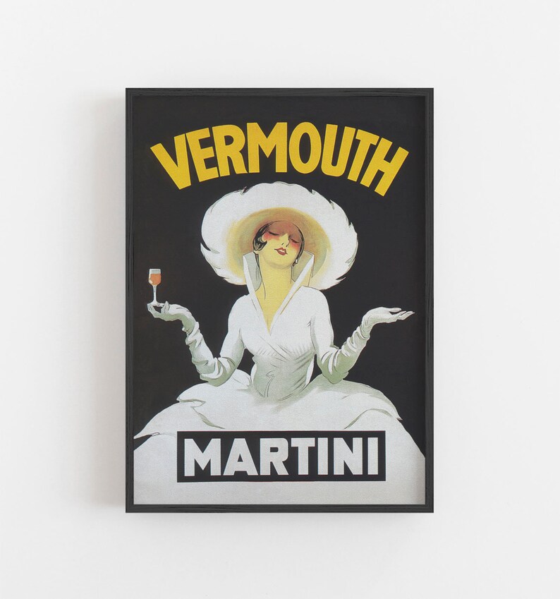 Vermouth Martini Print Vintage Poster Beverage Wall Art Bar Etsy