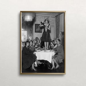 Champagner Kunstdruck: Schwarzweiße Vintage Bar Dekoration (Digitaler Download)