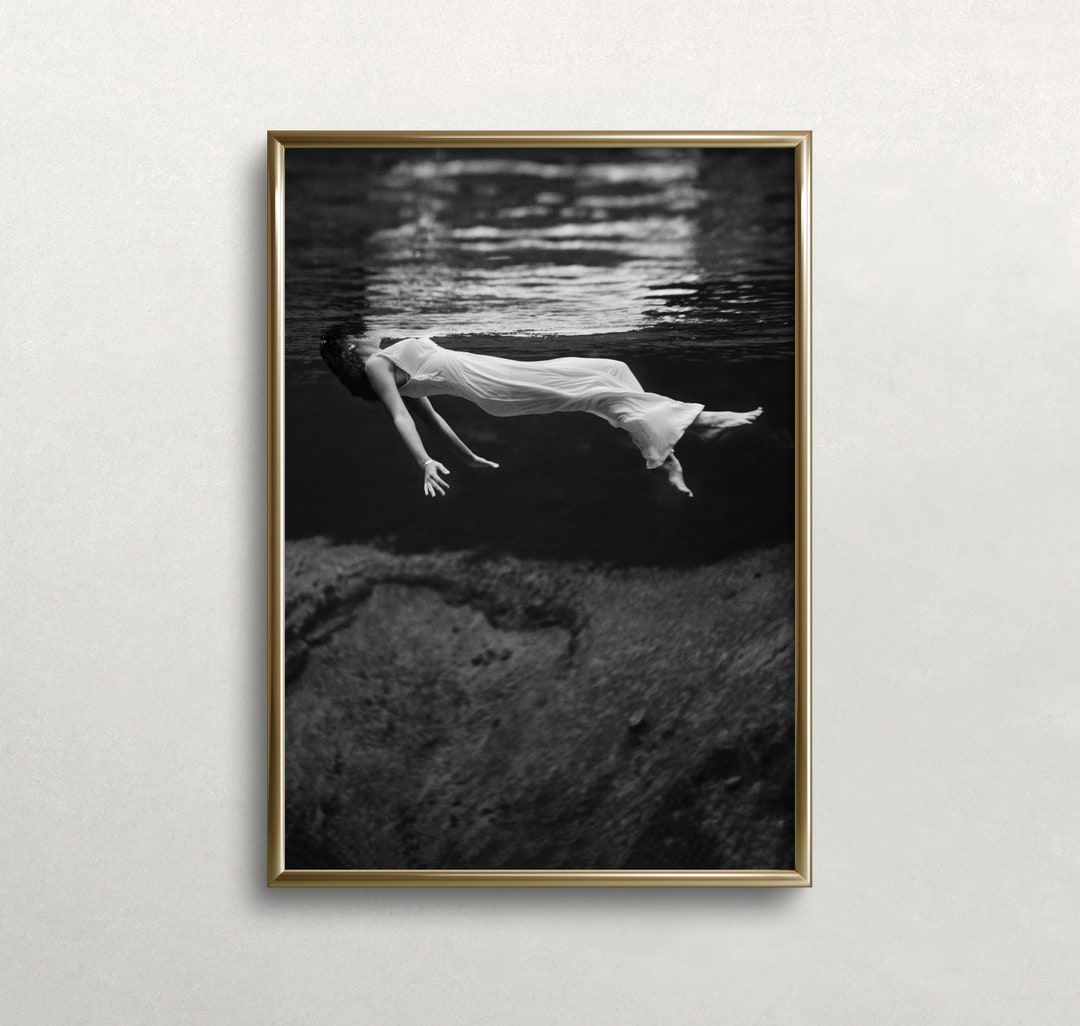 Vintage Woman Underwater Art Moody Black And White Photography vintage-woman-underwater-art-moody-black-and-white-photography
