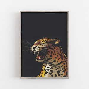 Arte mural de leopardo, estampado de animales de safari, arte mural vintage, arte de humor oscuro, arte vintage de guepardo, gato salvaje, DESCARGA DIGITAL, arte mural IMPRIMIBLE