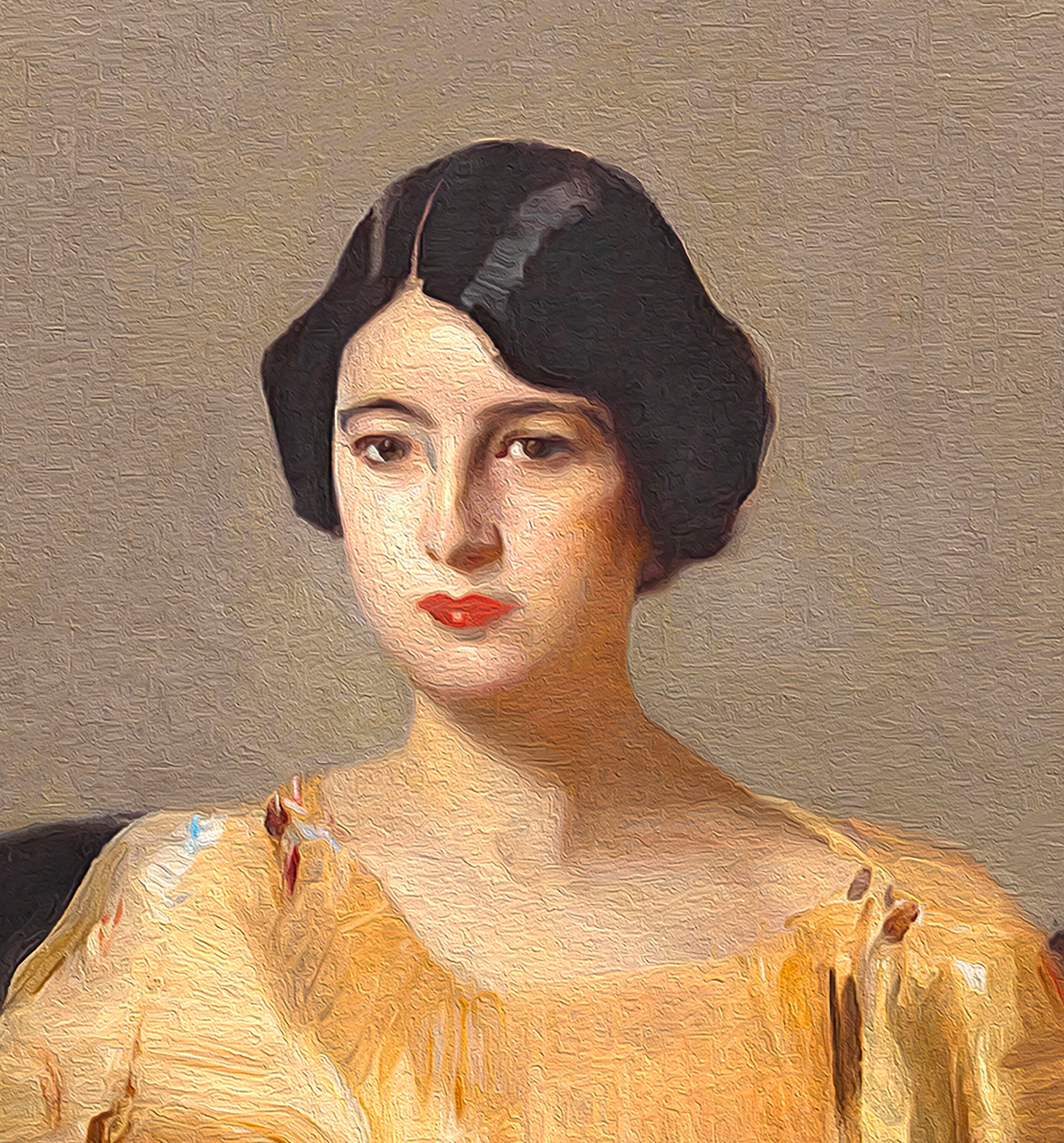 Woman Portrait Painting Vintage Print Antique Wall Art Etsy