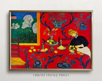 Matisse Red Room Print: Vintage Vibrant Wall Art (Digital Download)
