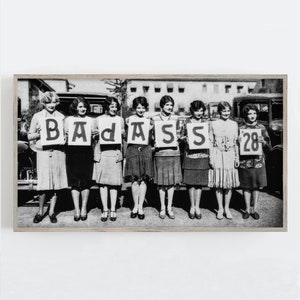 Funny Black and White &#39;Badass&#39; Art Deco TV Art (Digital Download)