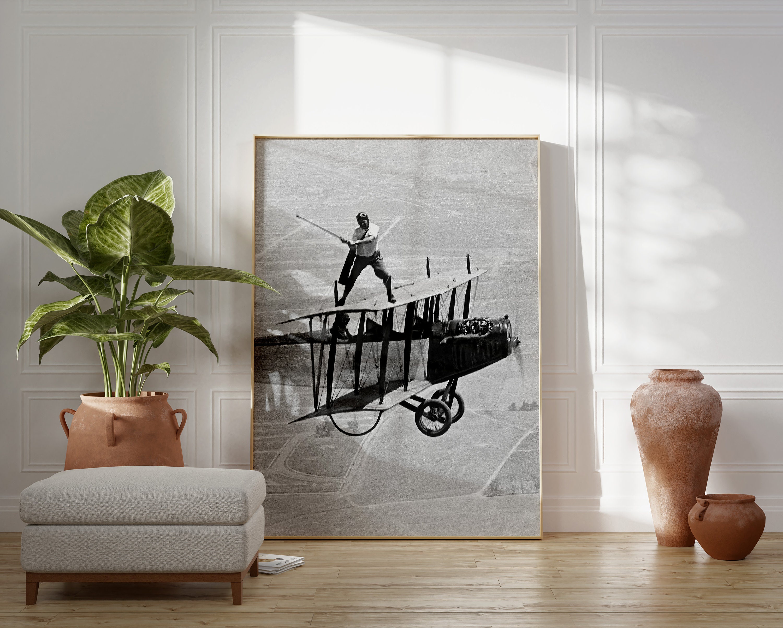 Vintage Golfer on Airplane Print: Black and White Sports Art (digital  Download) - Etsy, image size:3000x2406