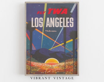 Vintage Los Angeles Travel Poster: Retro California Wall Art (Digital Download)