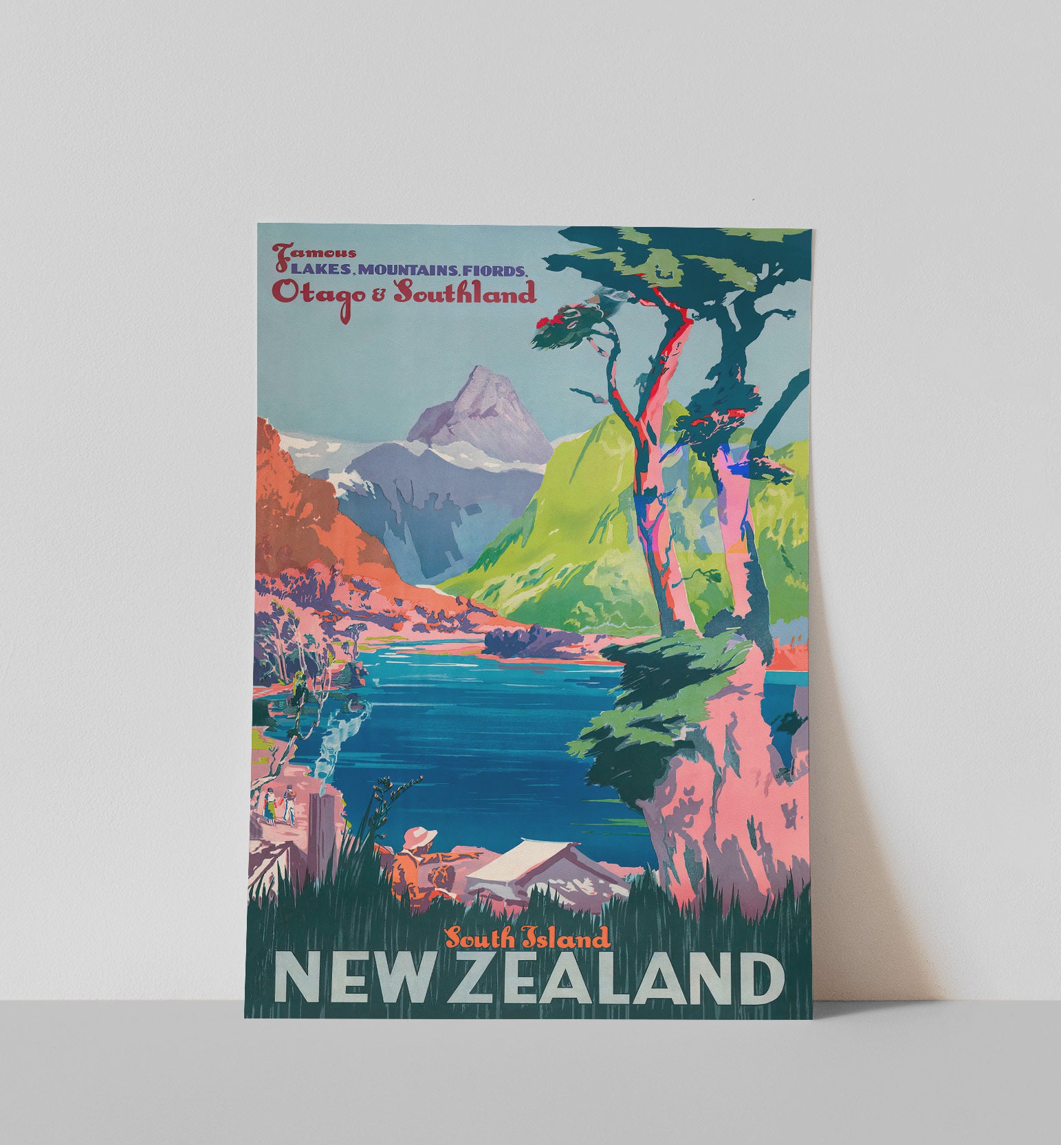 Vintage travel poster ‘New Zealand’ Amazon.com: New Zealand Vintage Travel Poster, Premium Giclee Fine