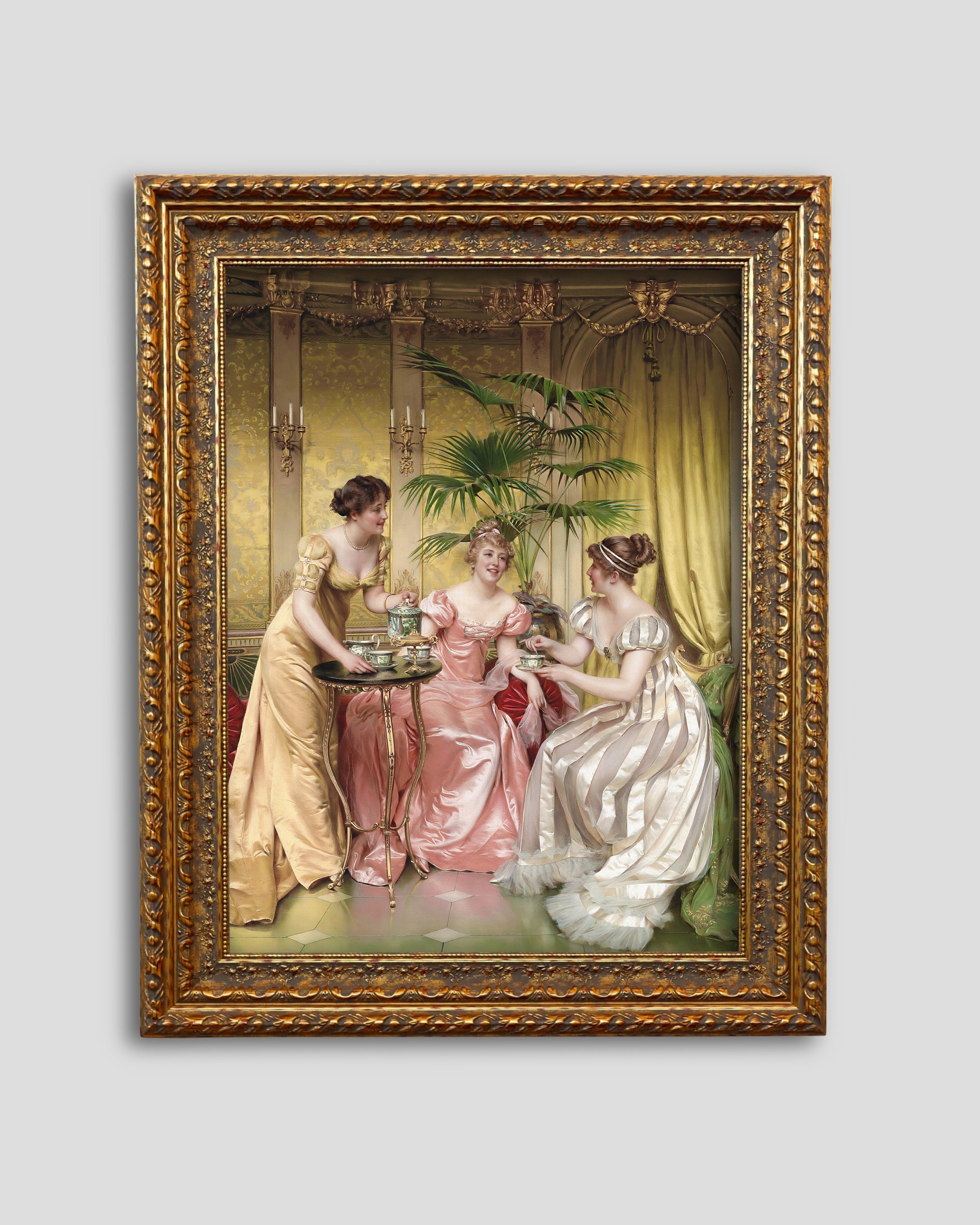Vintage Afternoon Tea Print: 19th Century Women, Regency Decor