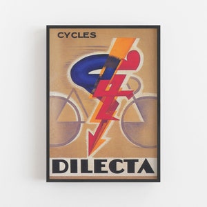 Vintage Bicycle Art Deco Print: French Cyclist Poster (Digital Download)