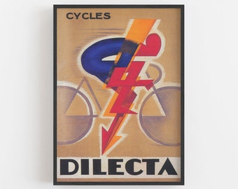 Bicycle Print, Vintage Wall Art, French Bicycle Wall Art, Cyclist Print, Art Deco Wall Art, DIGITAL DOWNLOAD, PRINTABLE Art, Large Wall Art