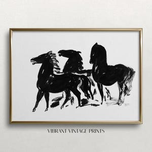 Horse Wall Art | Black and White | Vintage Wall Art | Etching | Sketch Art | Antique Print | DOWNLOAD | PRINTABLE Art #156