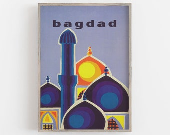 Baghdad Vintage Travel Poster, Middle East Wall Art (Digital Download)
