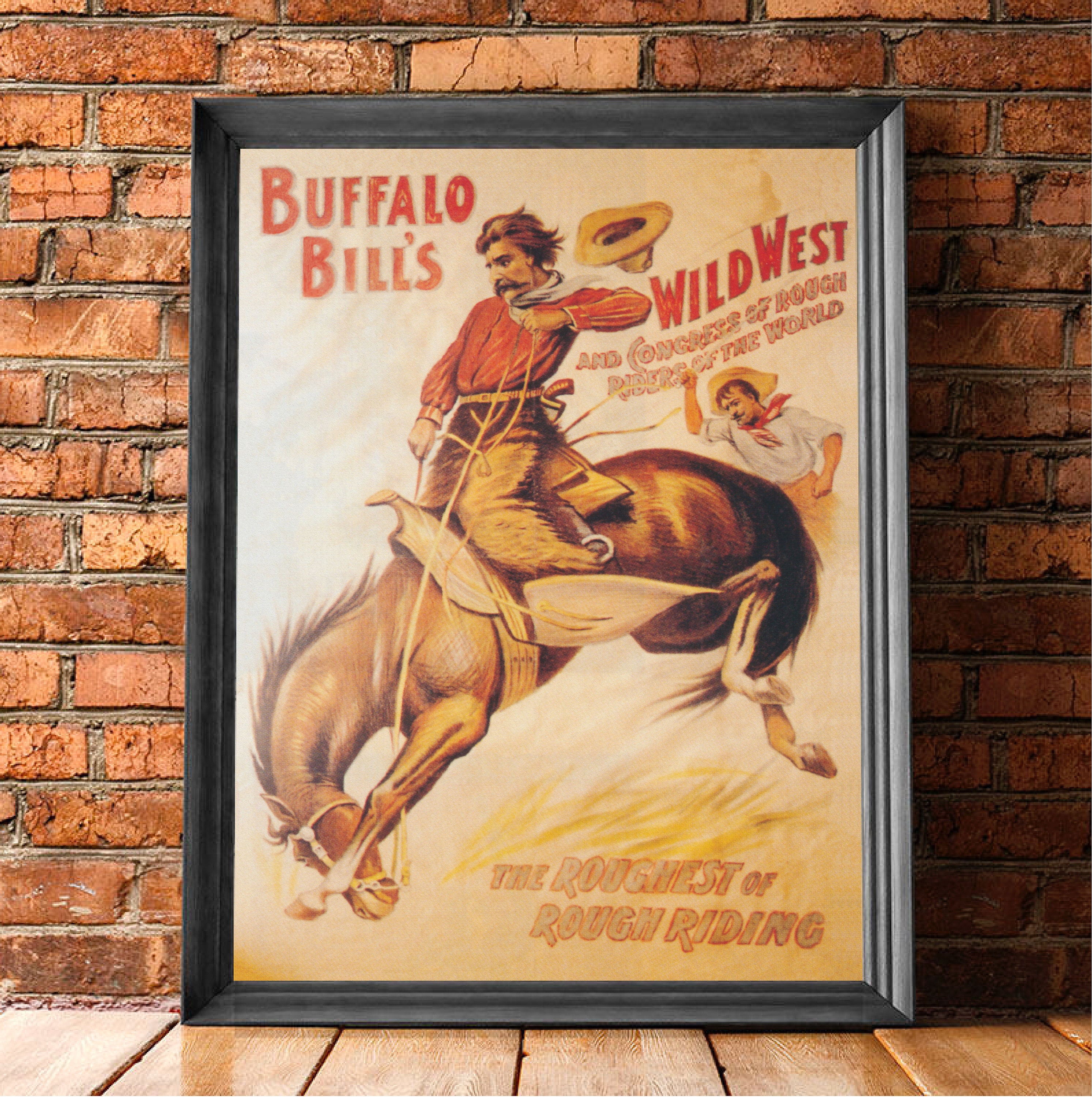 Buffalo Bill Vintage Rodeo Poster: Wild West Show Art (digital Download ...