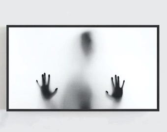 Spooky Hands Frame TV Art: Halloween Black and White Decor (Digital Download)