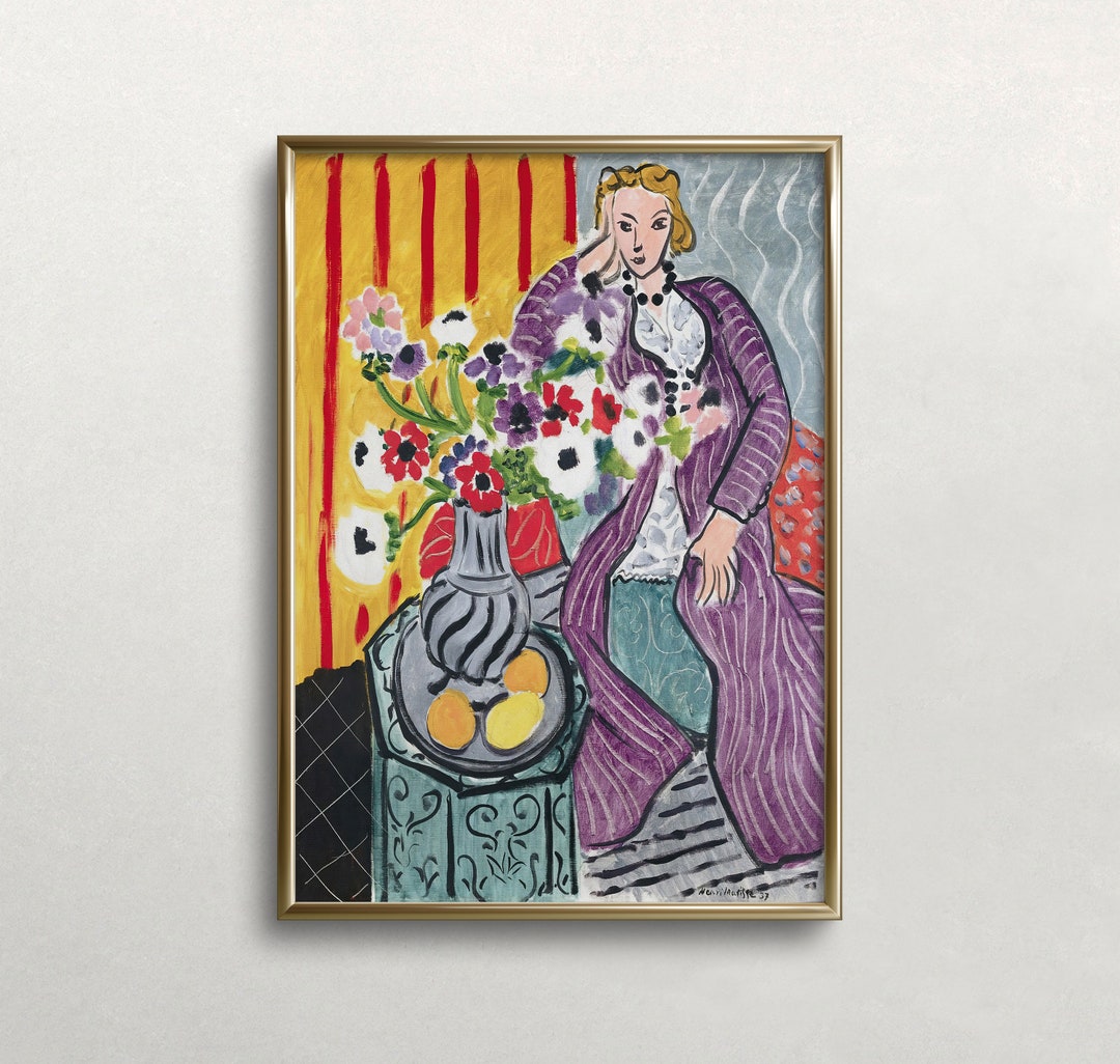 専用他の方発送× ​Matisse 【Woman in a Purple Matisse - Woman in a Purple Coat Print | Colorful Art Poster